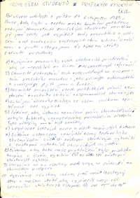 Deset požadavků studentů pražských vysokých škol zformulovaných 18. listopadu 1989.