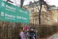 The team in front of Czech Radio in Karlín