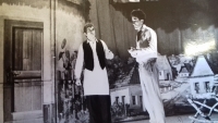 Jako ochotnický divadelník ve hře Toman a lesní panna, 1968