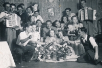 youth having fun on 13 September 1942 in Plešev in Poland