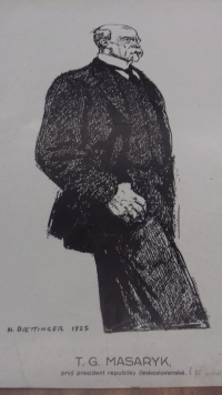 Obrázek prezidenta T. G. Masaryka z archivu pamětníka