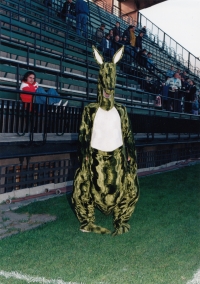 A kangaroo at the Bohemians Stadium, where Josef Jelínek worked as an administrator, after 1989,
