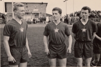 In the junior national team, with a lion in a star on his chest, late 1950s
