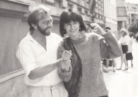 With his future wife Kateřina, Hronov (1990)