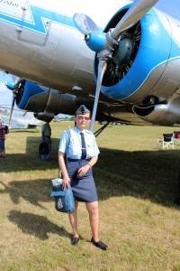 Iveta at one of air shows, by her dad's beloved Dakota