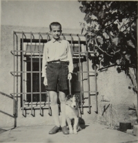 Augustin v roce 1952 se štěnětem kolie Ebro van Well