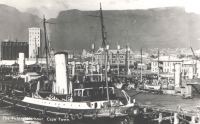 An unused postcard kept as a souvenir - the fishing port in Cape Town