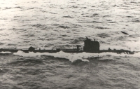 Closeup of a submarine