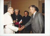 Setkání Františka Reichela s papežem Janem Pavlem II.