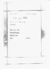 File card from the Mauthausen camp