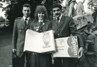 Jan Slezák (vpravo), září 1989