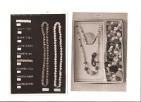 Samples of original fashion jewelery produced in the witness's father's plant