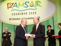 In South Korea, when being awarded a prize of the Ramsar Convention on Wetlands (2008)