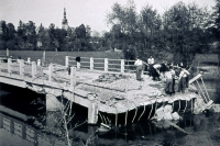 Bridge over moat at mill in Litovel on 8. 5. 1945