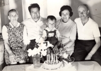 With parents and grandparents from his mother's side, 1971