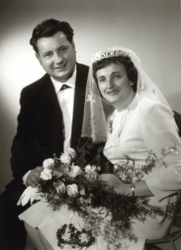Miroslav Blažek's parents, wedding, Lomnice nad Popelkou, 25. 9. 1965