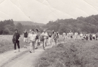 Havlíčkova mládež cestou do Havlíčkovy Borové 29. 7. 1989 (poskytlo Muzeum Vysočiny Havlíčkův Brod)