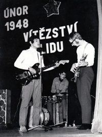 Pavel Bártek (on the left) with Paradox band / 70s