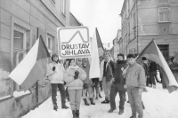 Company Drustav Jihlava arriving at the general strike