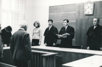 Josef Baxa jako soudce Okresního soudu v Plzni, cca 1985