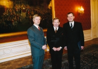 JUDr. Michal Mazanec, president Václav Havel and Josef Baxa (2003) 