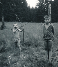 S bratrem 1978-9, na Šumavě
