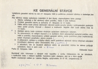 Pokyny OF ke generální stávce, 22. listopadu 1989