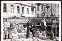 Taking a barricade apart. 1945