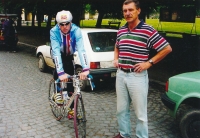 Jiří Daler as a trainer of junior level during the race in Teresin in 1990s 