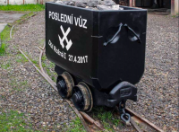 The last extracted mine car from the Rožná 1 mine 