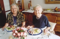 With her sister Margita in 2003