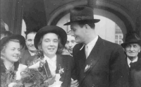 His parents, Jiřina and Milan Fráňa, a wedding photo from 1946 