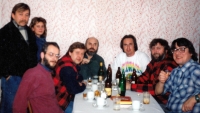 Kapela Greenhorns u Bartečkových na návštěvě v Dětmarovicích / 1990