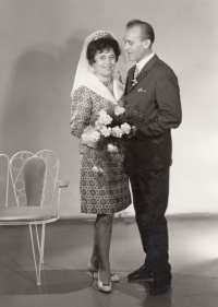Wedding photo of Bohumil and Miloš Jindra of 1968