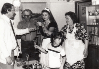 Bohumila Jindrová with her family in 1987