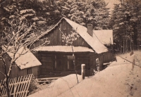 Baletka family house at the Maruška forest clearing; Hošťálková, around 1945 