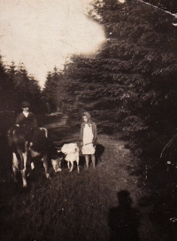 With her brother in Hošťálková; around 1939