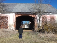 In front of the back door of the old farm in Cetule. Picture: RŠ, March 2020