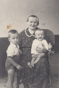 With her grandma Anežka and her cousin František