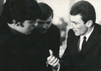 Youth Congress, Olomouc, April 1969, from right: Miroslav Tyč, Jan Tauber, František Hrdlička