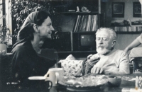 Her friend, Veronika Bartošková, with her father, Karel Bartošek, 1998
