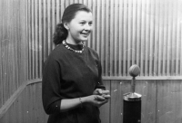 Eva Mudrová, první vysílání televize Ostrava, 1955