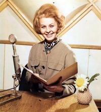 Eva Mudrová jako hlasatelka Československé televize, Ostrava, 1968