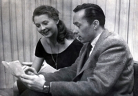 S rozhlasovým kolegou Ivanem Šedivým, 1958