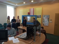 Students during the Stories of our Neighbors project in Jičín editing the audio report