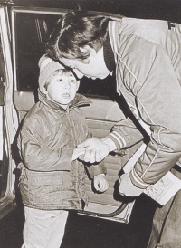 František Kaberle Senior with his son František in the second half of the 1970s
