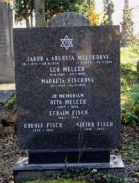Fotografie rodinného hrobu na židovském hřbitově v Ostavě