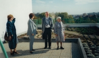 Discussion with students, Grammar school in Holice in 2000