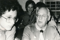 Stanislav Balík with one of the founders of Scouting in Bludov, 1990s
