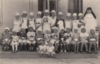 Husband Miloš Zlámal (upper row on the left) in a convent nursery school